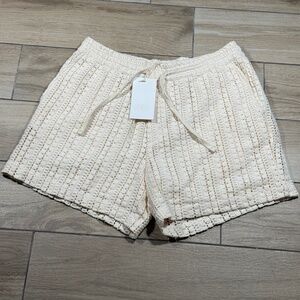 Zara Crochet Textured  Shorts - NWT - Oyster White // Size: M